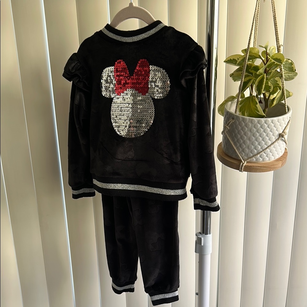 Disney Minnie Black Velour Kids Tracksuit